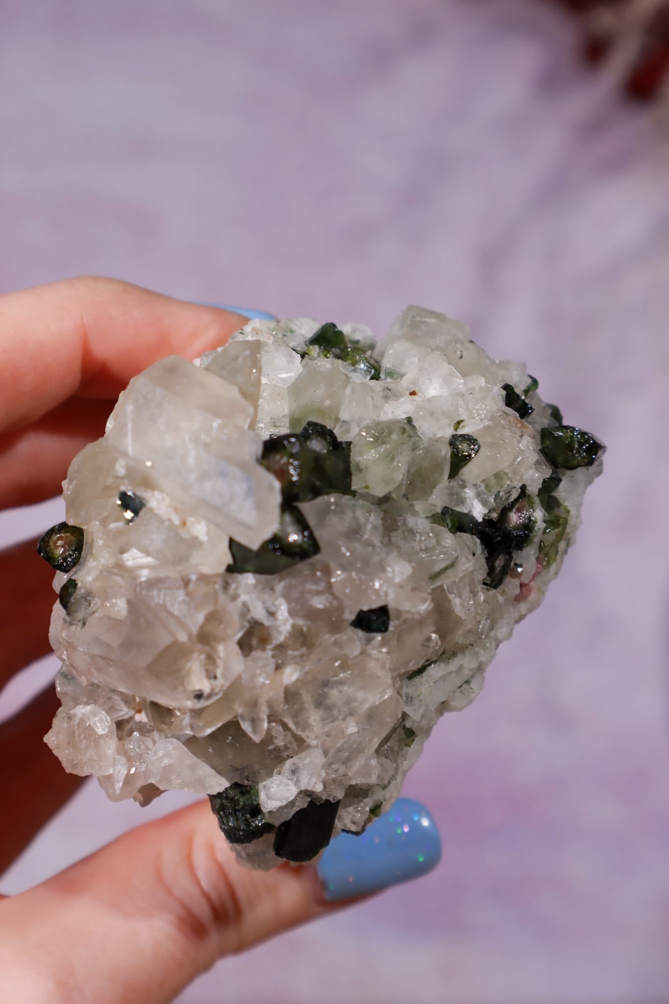 Watermelon Tourmaline and Cleavelandite in Smokey Quartz on Stand 13cm, Brazil Specimen Tali & Loz Crystals