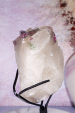 Watermelon Tourmaline in Smokey Quartz Specimen on Stand 15.5cm, Brazil Specimen Tali & Loz Crystals