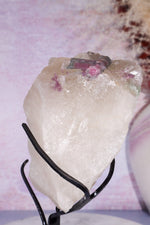 Watermelon Tourmaline in Smokey Quartz Specimen on Stand 15.5cm, Brazil Specimen Tali & Loz Crystals