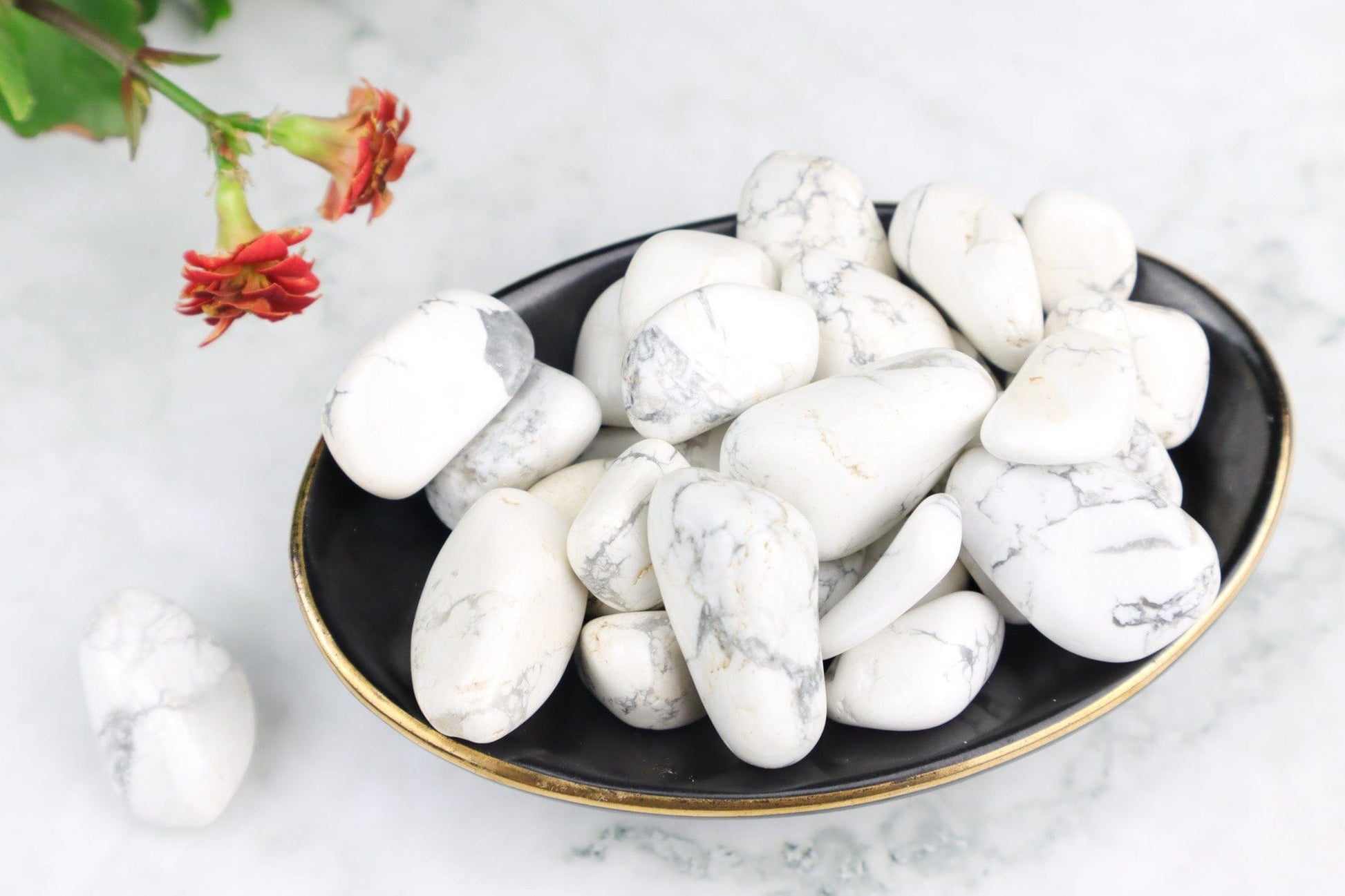 White Howlite Tumblestones - Protection/Calming Tumblestones Tali & Loz