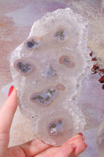 White Quartz Slice With Stalactite Eyes, Sold as Seen Rough Crystals Tali & Loz