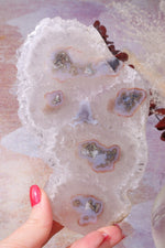 White Quartz Slice With Stalactite Eyes, Sold as Seen Rough Crystals Tali & Loz