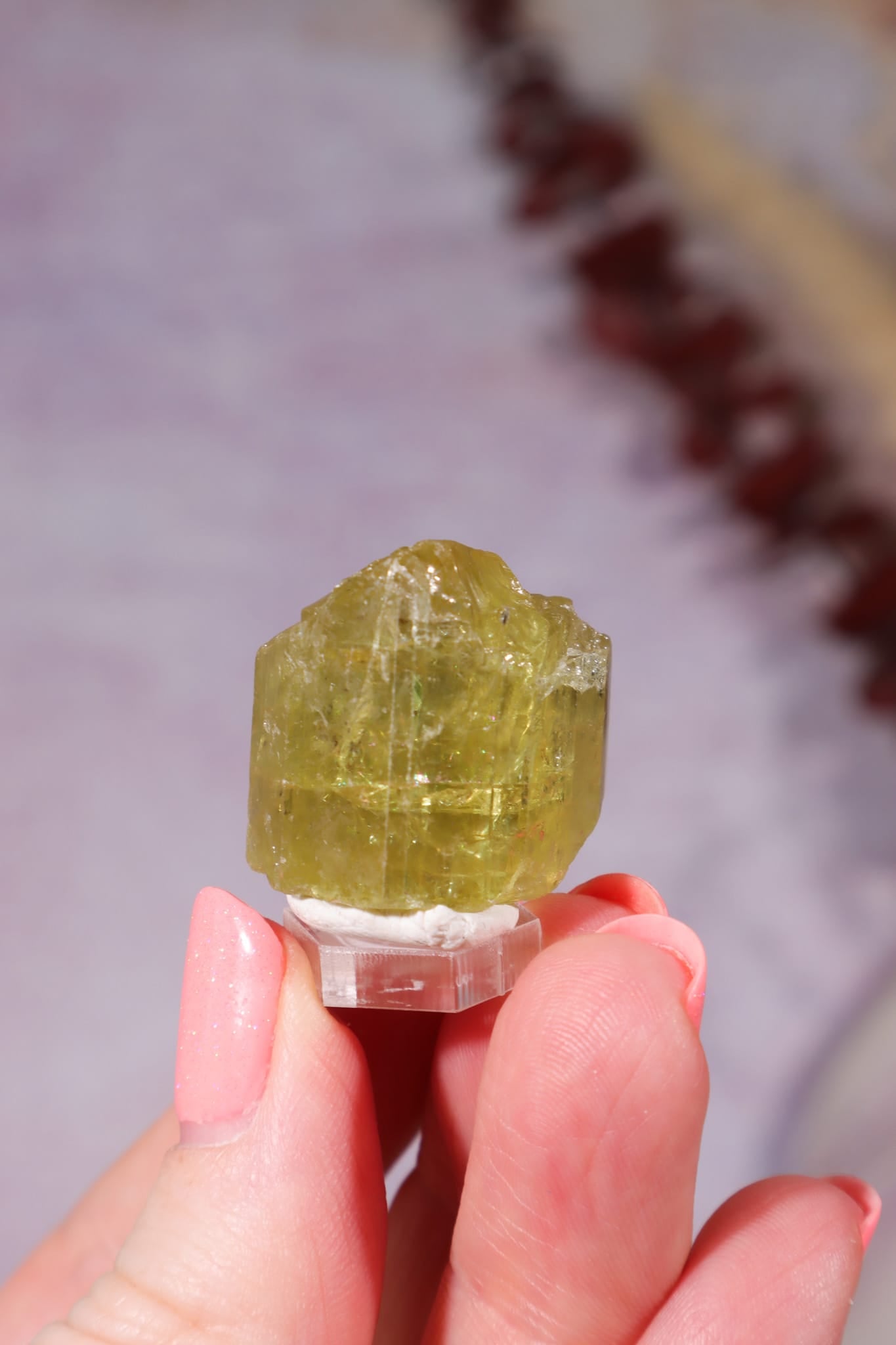 Yellow Apatite Specimen with Rainbows | 22mm | Cerro de Mercado, Mexico Minerals Tali & Loz Crystals