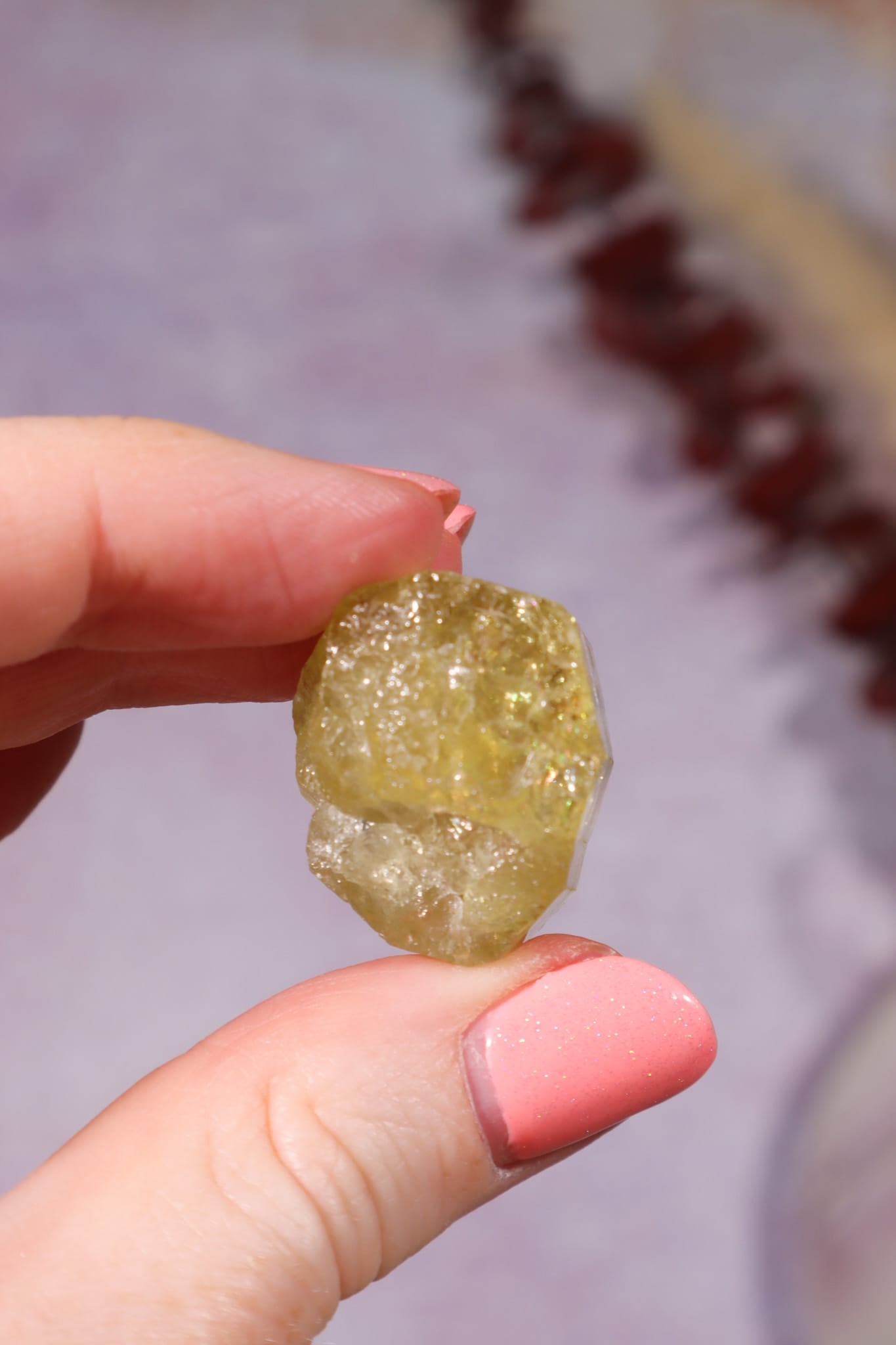 Yellow Apatite Specimen with Rainbows | 22mm | Cerro de Mercado, Mexico Minerals Tali & Loz Crystals