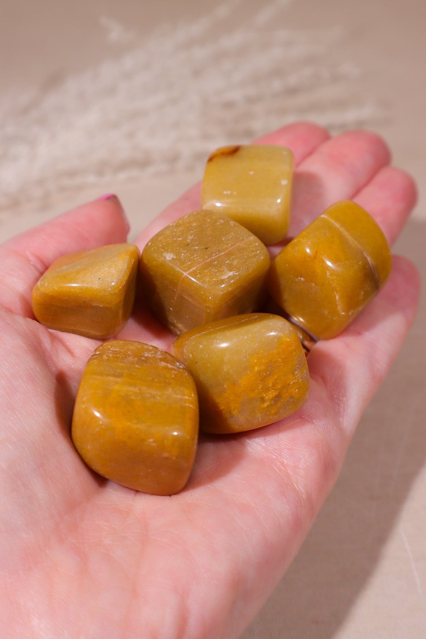 Yellow Aventurine Tumblestones 20-40mm - Tali & Loz Crystals