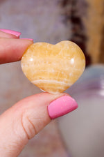 Yellow Calcite Hearts | 26-32mm | Mexico Hearts Tali & Loz Crystals
