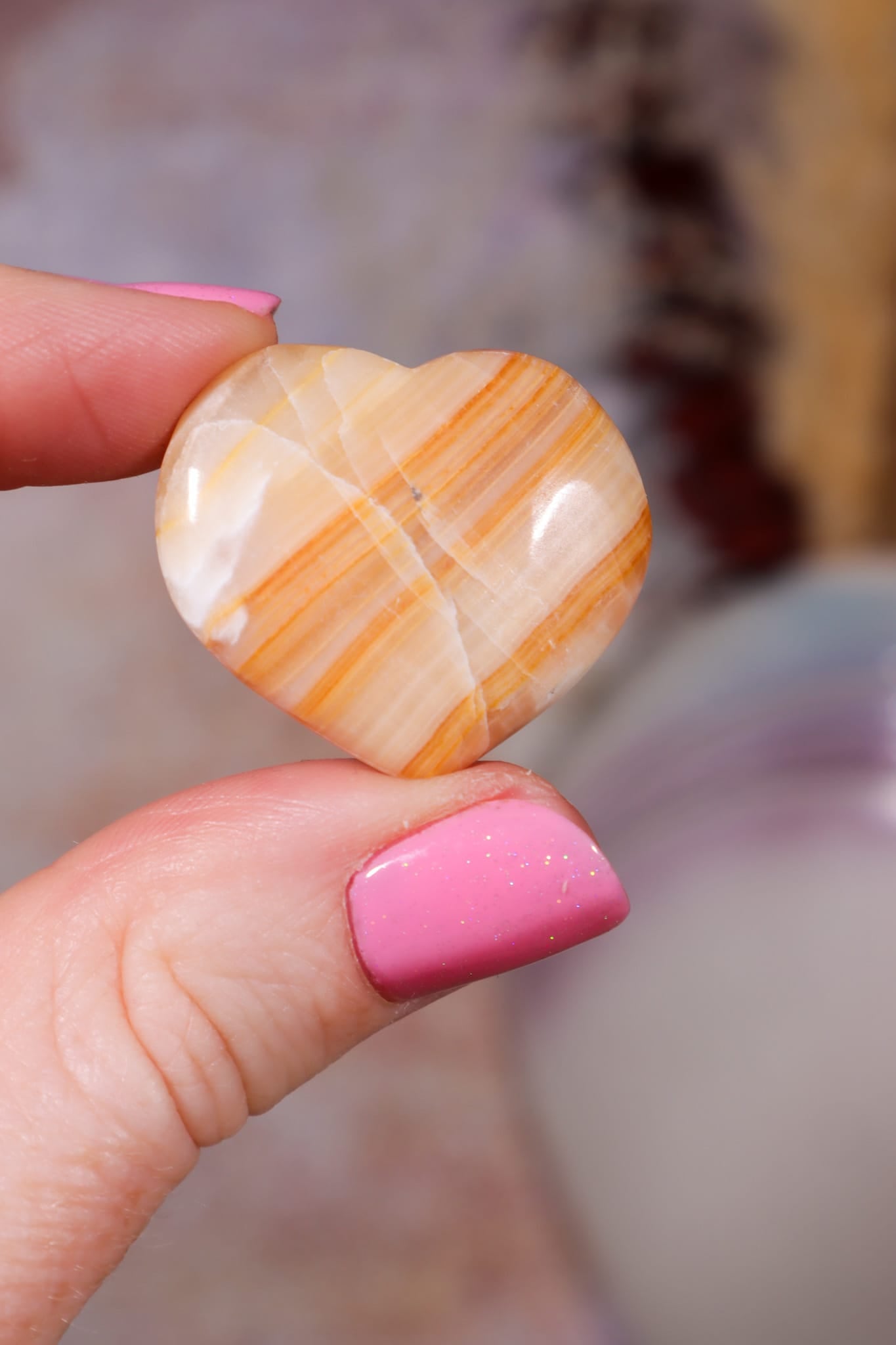 Yellow Calcite Hearts | 26-32mm | Mexico Hearts Tali & Loz Crystals