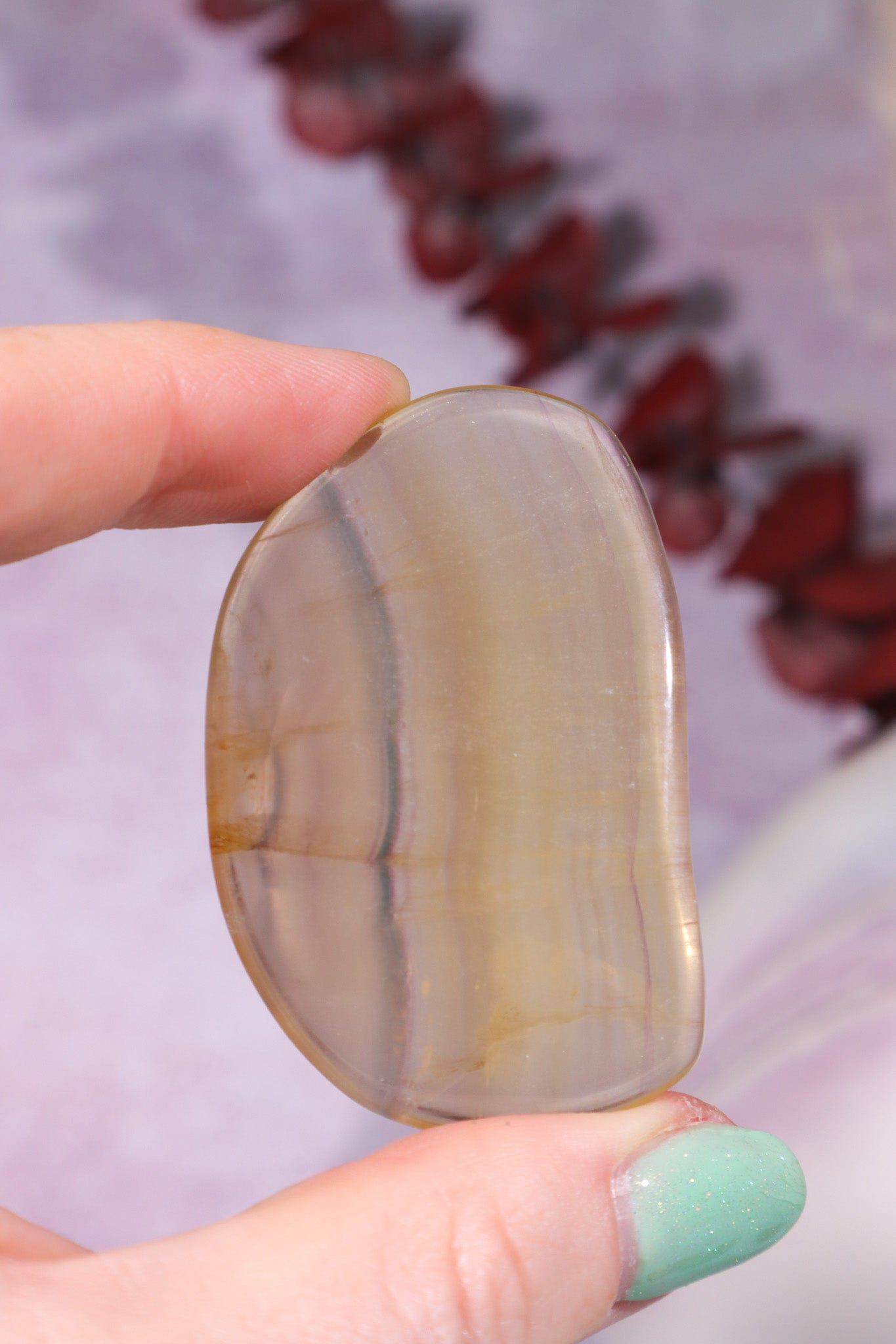 Yellow Fluorite Palmstones 4.5cm Palmstones Tali & Loz Crystals