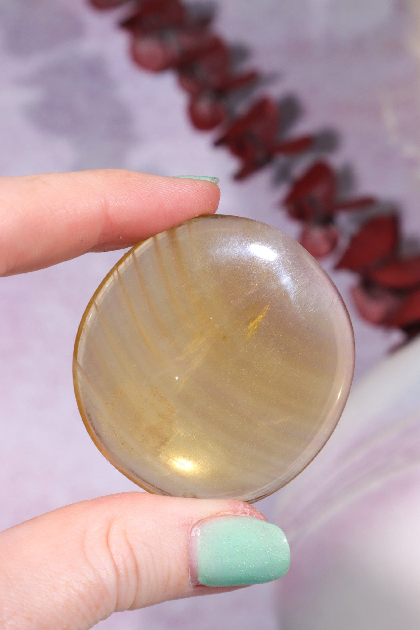 Yellow Fluorite Palmstones 4.5cm Palmstones Tali & Loz Crystals