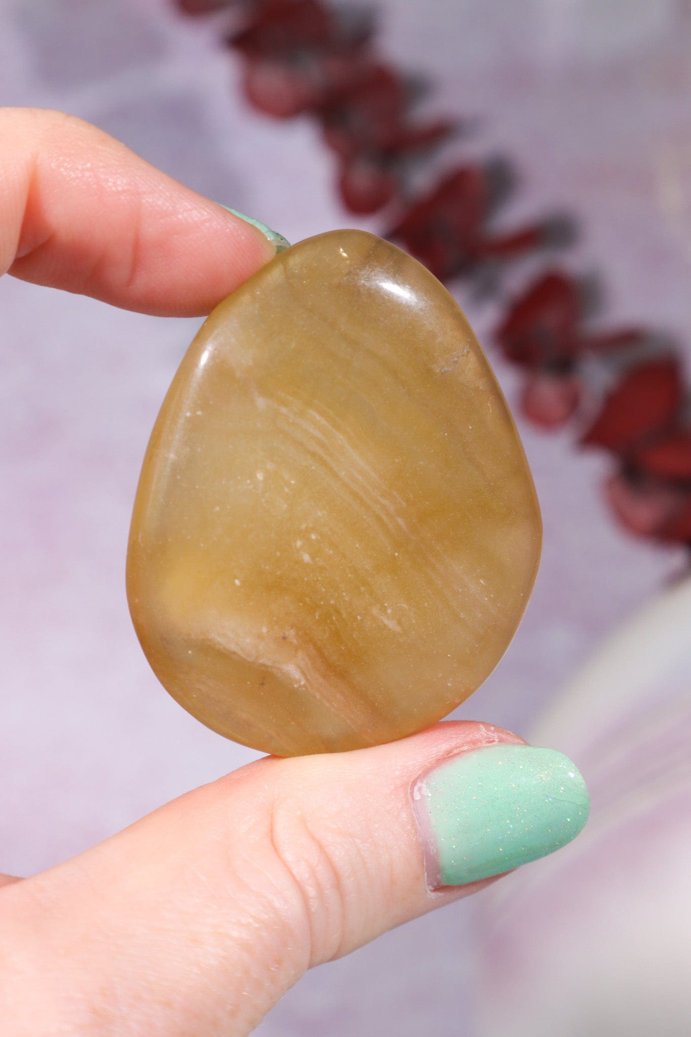 Yellow Fluorite Palmstones 4.5cm Palmstones Tali & Loz Crystals