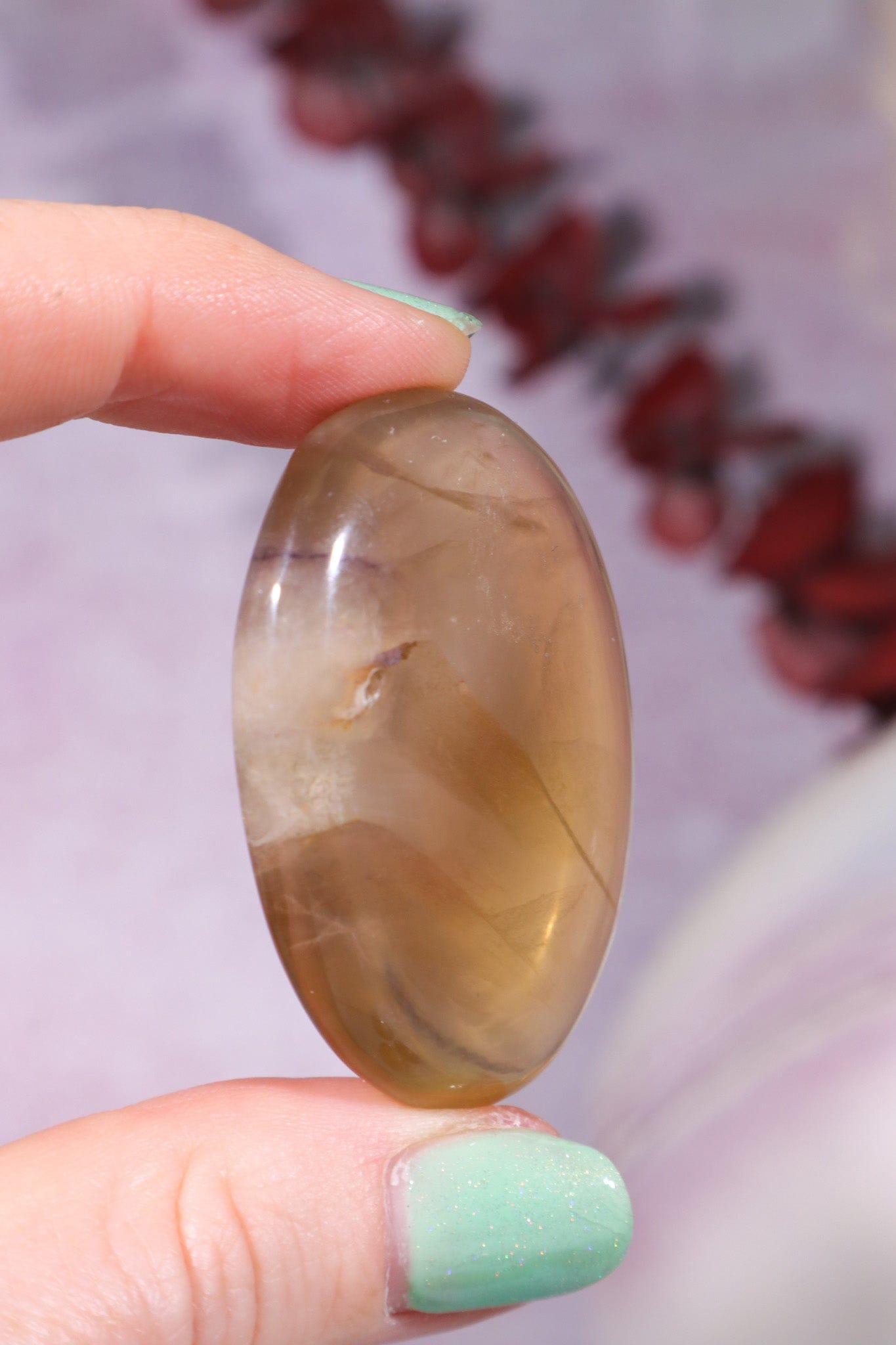 Yellow Fluorite Palmstones 4.5cm Palmstones Tali & Loz Crystals