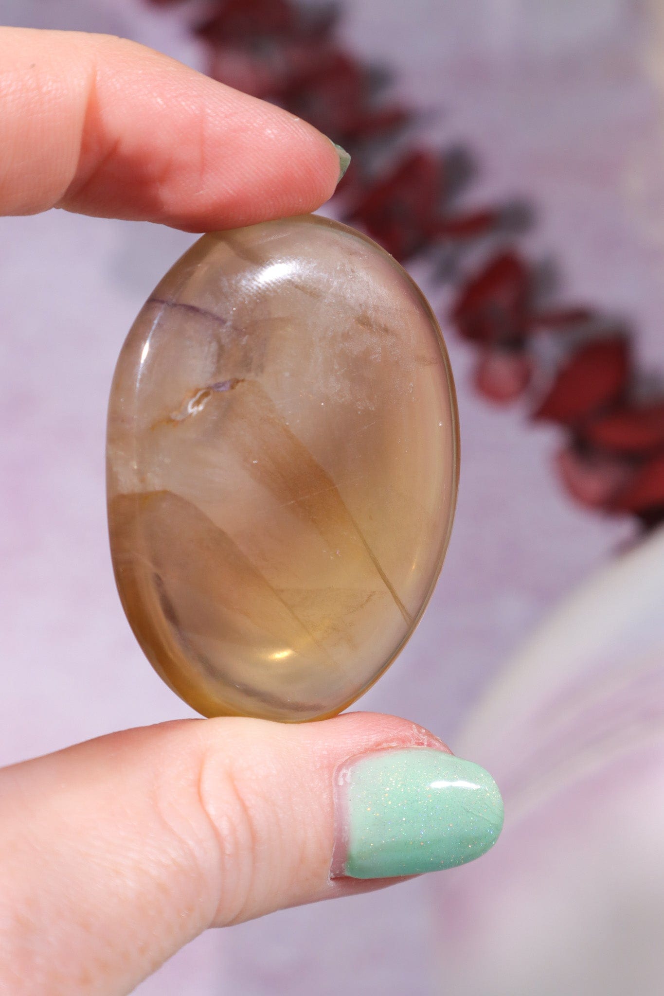 Yellow Fluorite Palmstones 4.5cm Palmstones Tali & Loz Crystals