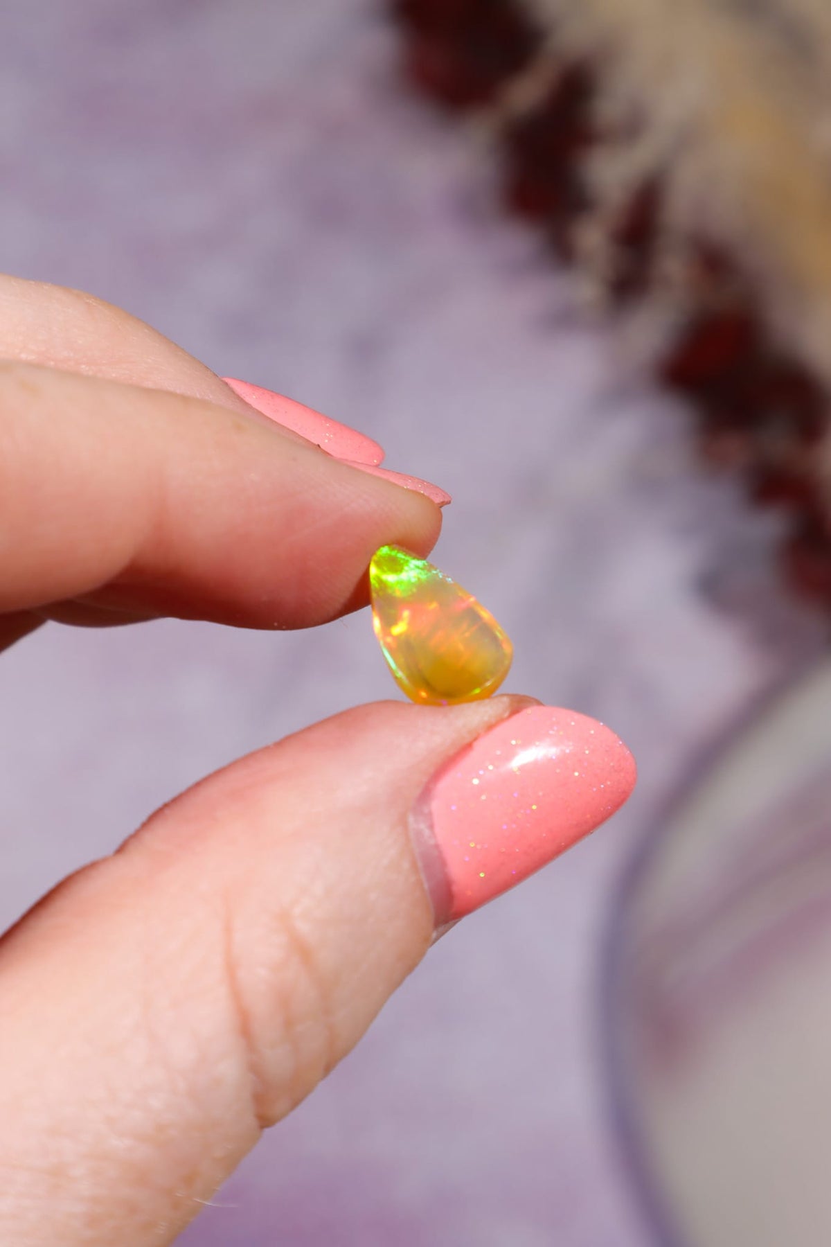 Yellow Opal Teardrop Cabochon | 12mm | Ethiopia Jewellery Tali & Loz Crystals