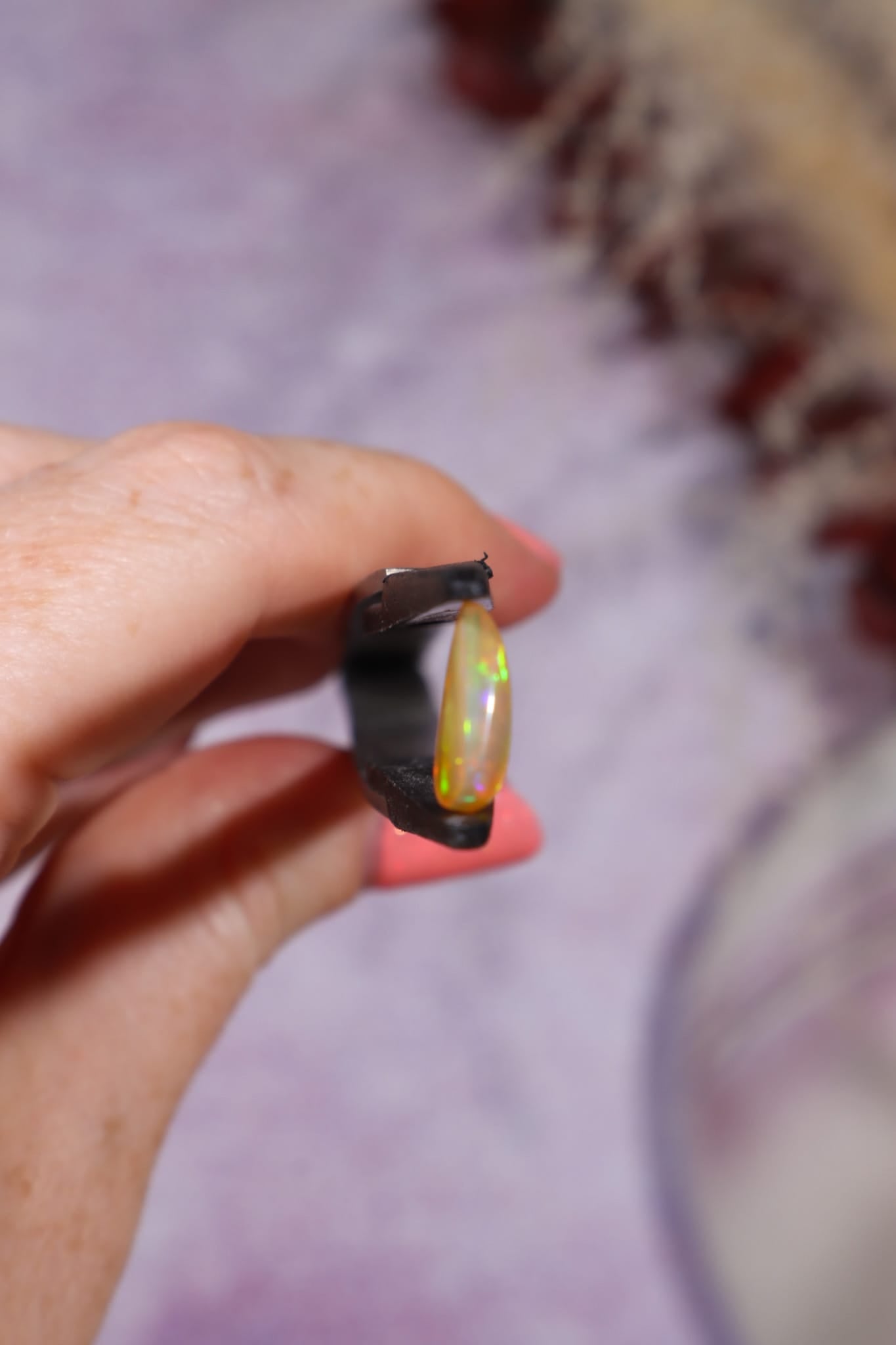 Yellow Opal Teardrop Cabochon | 12mm | Ethiopia Jewellery Tali & Loz Crystals