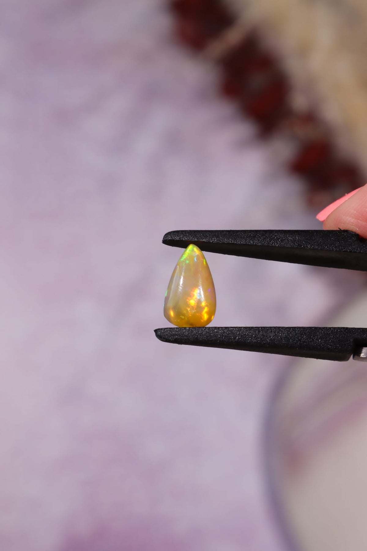 Yellow Opal Teardrop Cabochon | 12mm | Ethiopia Jewellery Tali & Loz Crystals
