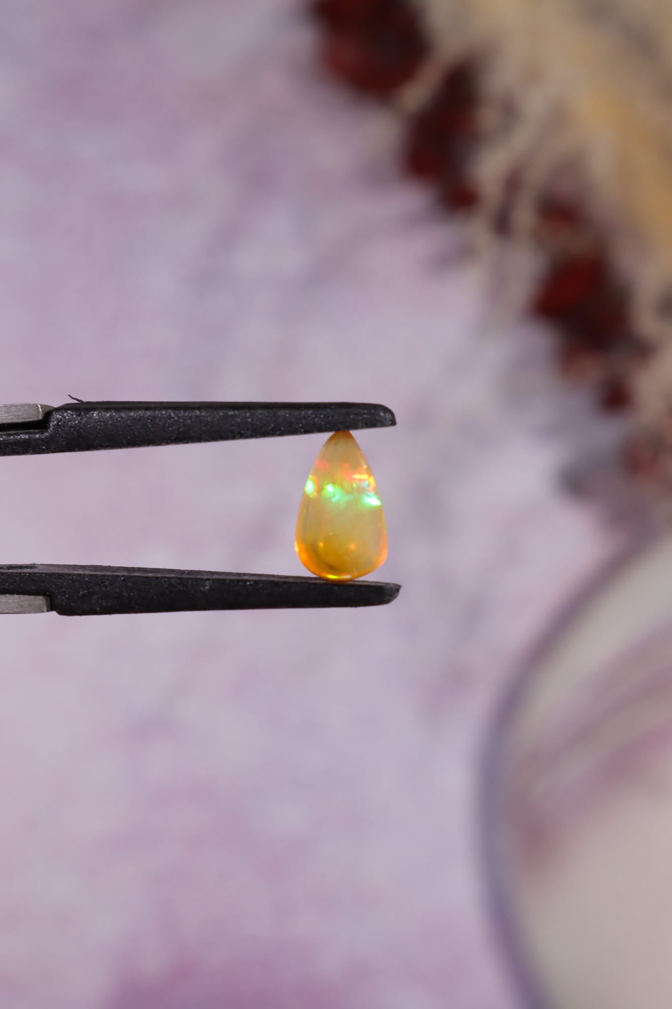 Yellow Opal Teardrop Cabochon | 12mm | Ethiopia Jewellery Tali & Loz Crystals
