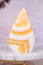 Yellow Zebra Calcite Flame 9cm 