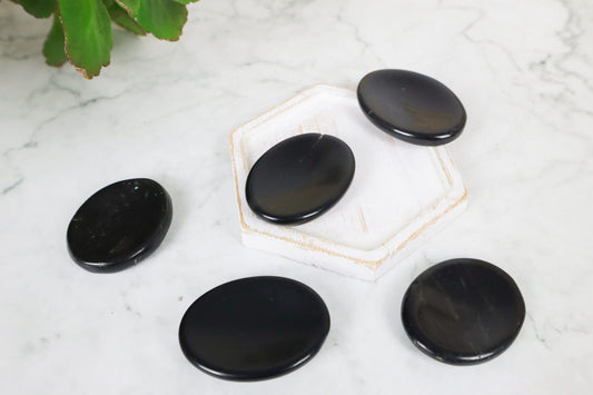 Black Onyx Worry Stones - Protection/Courage Palmstones Tali & Loz