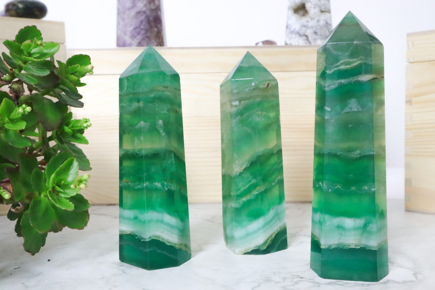 Green Fluorite Towers - Clarity/Soothing Spheres Tali & Loz
