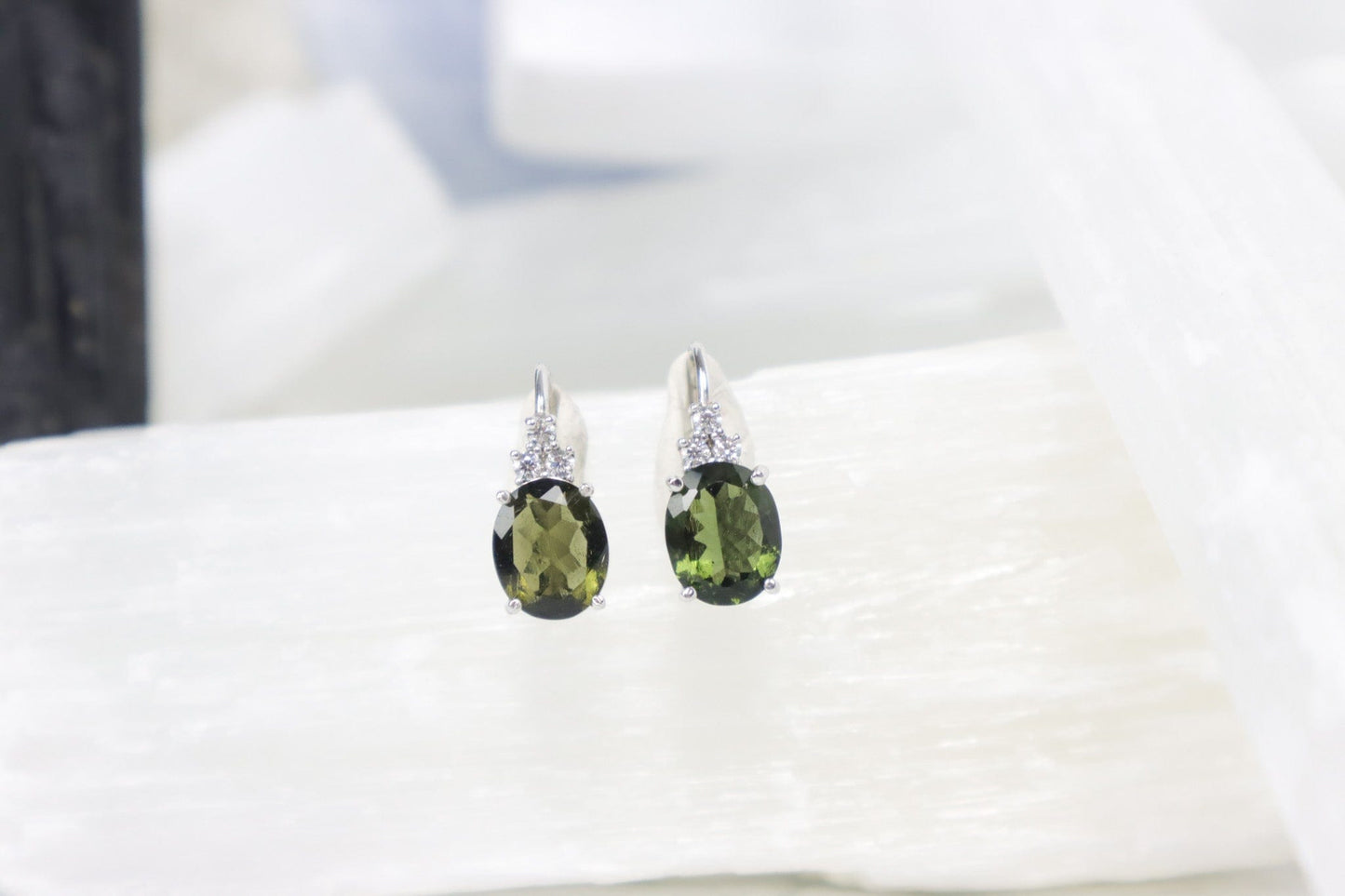 Moldavite Earrings 'Ceres' - The Stone of Transformation Earrings Tali & Loz