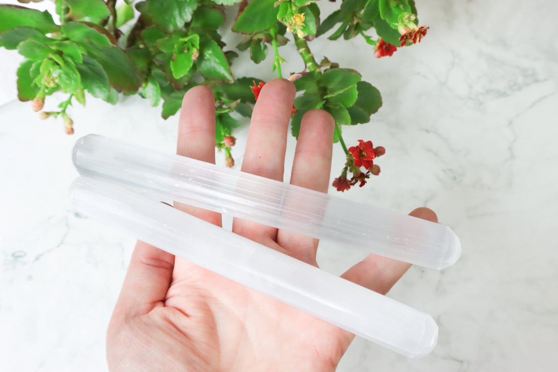 Selenite Round Wands - Cleansing/Higher Consciousness Wands Tali & Loz