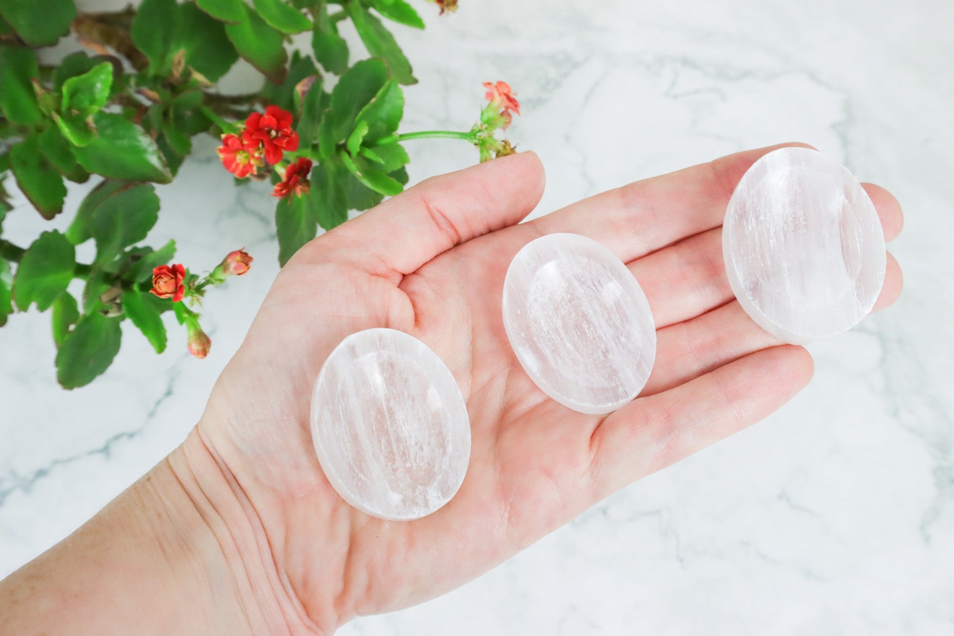 Selenite Worry Stones - Cleansing/Higher Consciousness Worry Stones Tali & Loz