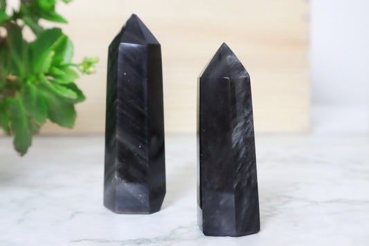 Silver Sheen Obsidian Towers - Protection/Grounding Towers Tali & Loz
