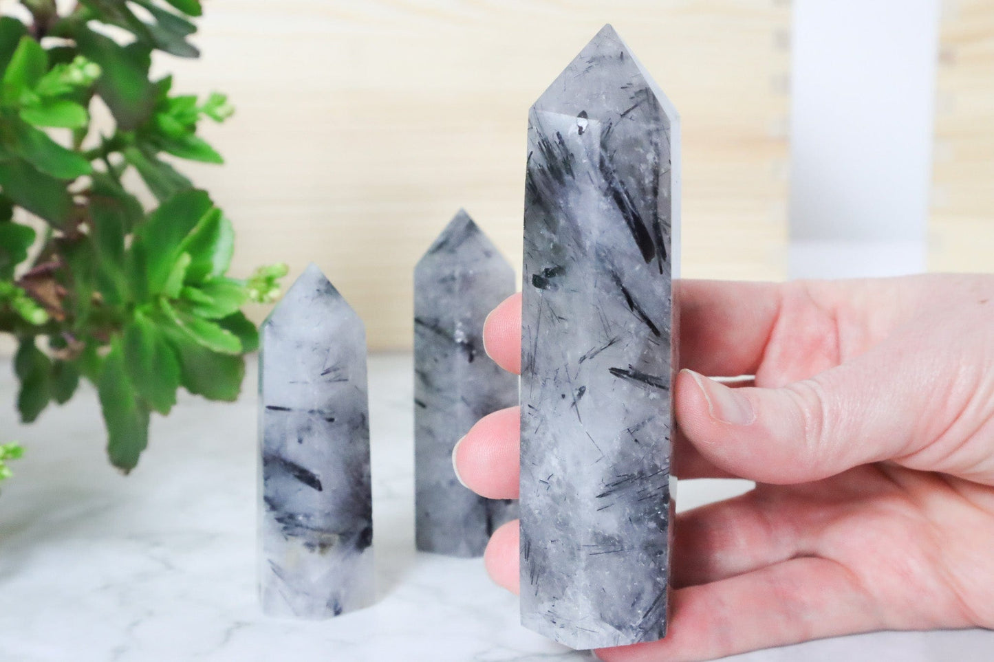 Tourmaline in Quartz Towers - Protection/Healing Towers Large (10-11cm) Tali & Loz